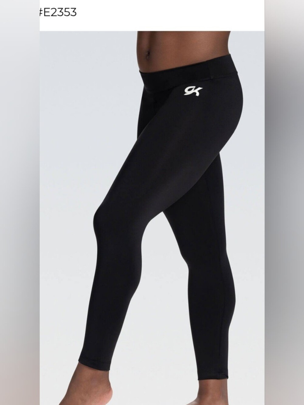 NWT GK Elite Gymnastics Black Leggings Adult Medium AM E2353-A Activewear